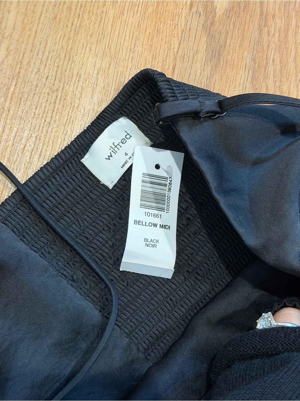 Wilfred Black Satin Midi Slip Dress - Picture 2 of 2
